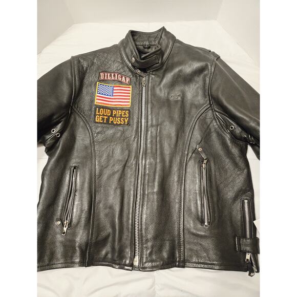 LEATHER CLUB LEATHER JACKET Men Small Byker Motorsports - Picture 3 of 13